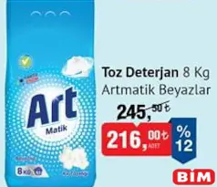 ARTMATİK BEYAZLAR TOZ DETERJAN 8 KG